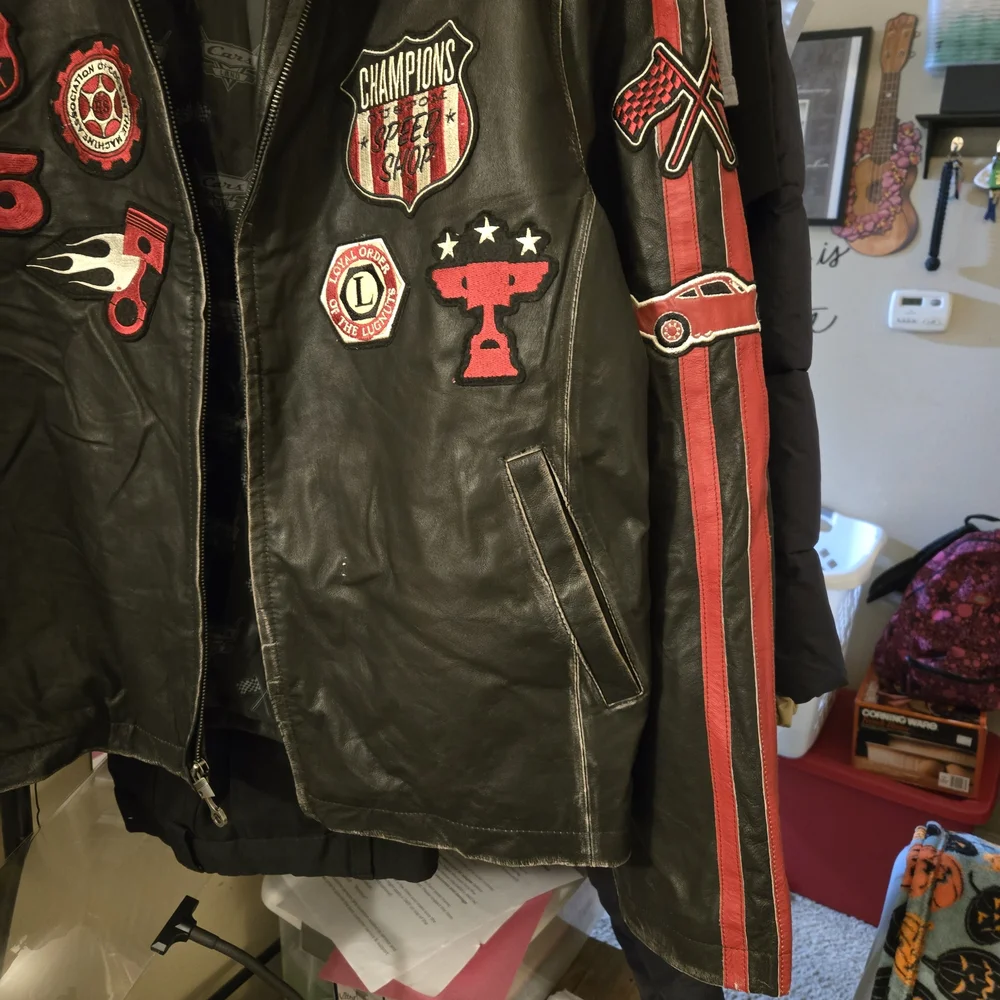 Disney Black Bomber Jacket with Red Accents - Picture 7 of 8